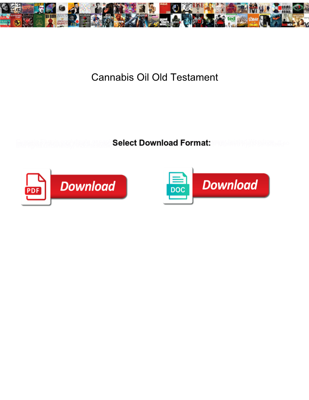 Cannabis Oil Old Testament