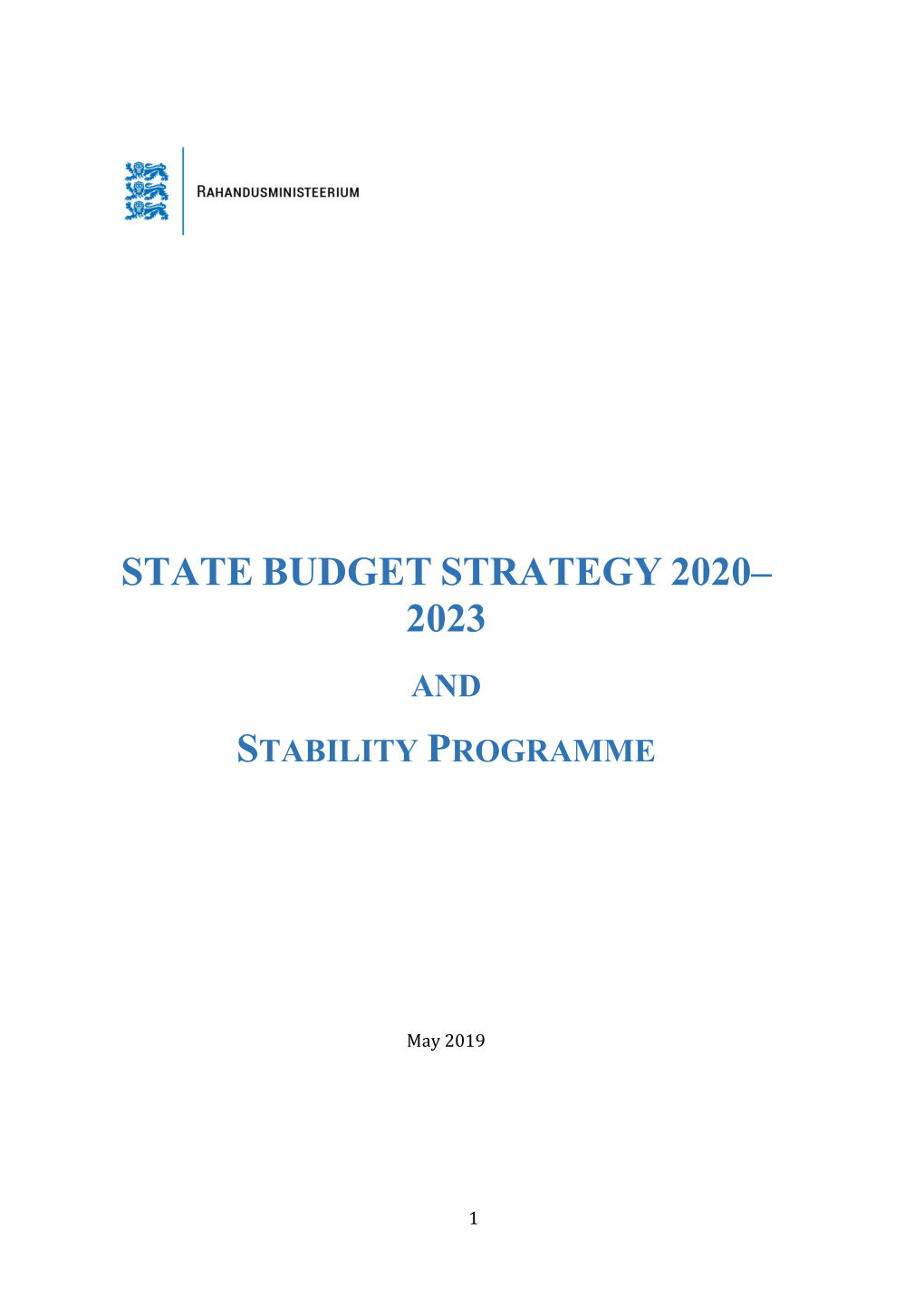 State Budget Strategy 2020-2023 and Stability Programme 2019