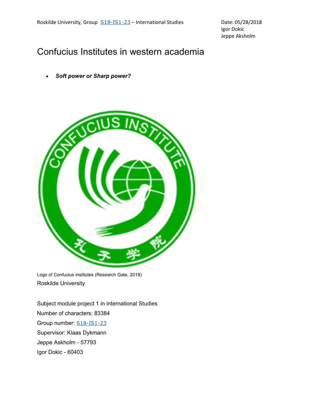 Confucius Institutes in Western Academia