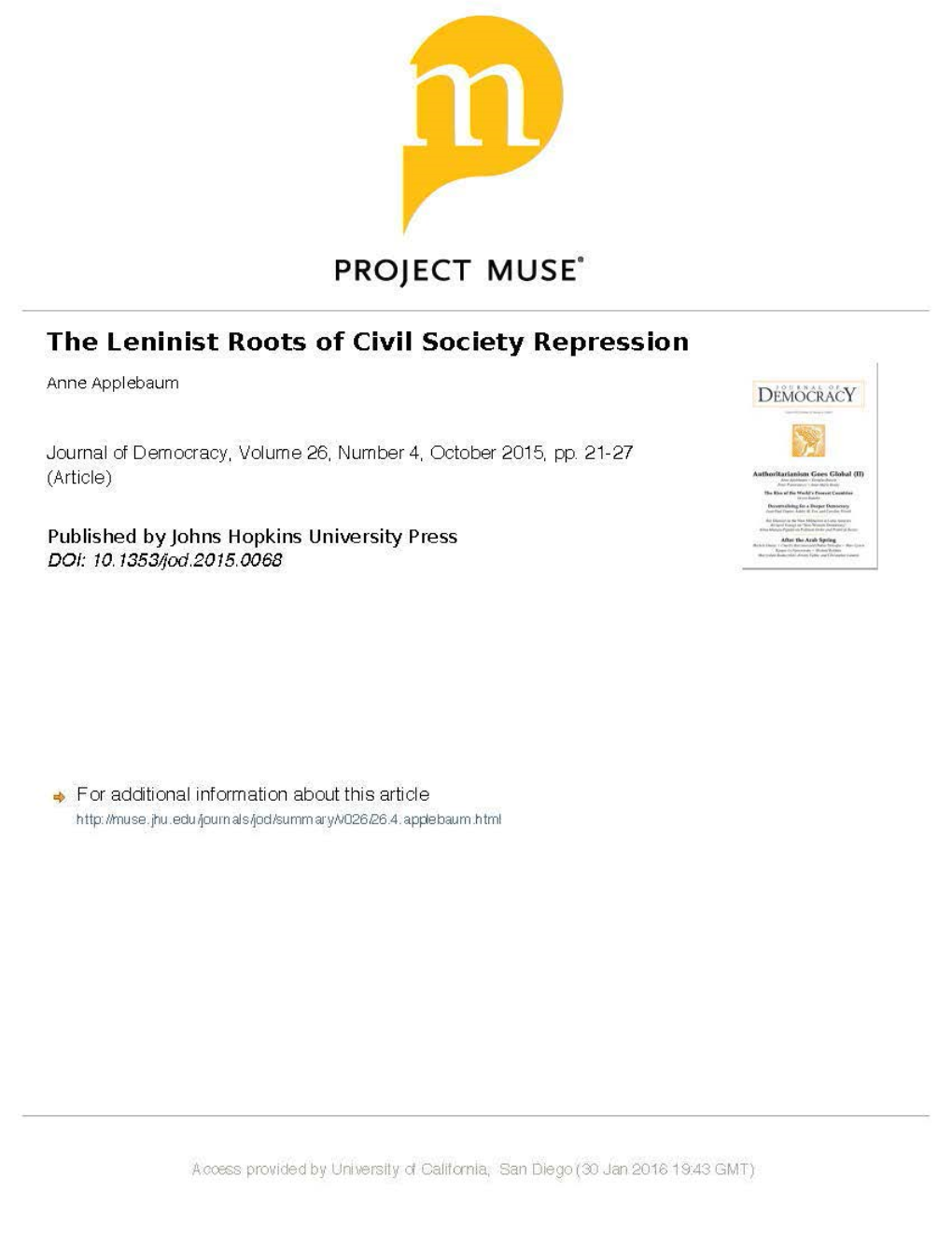 Applebaum Leninist Roots of Civil Society Repression.Pdf