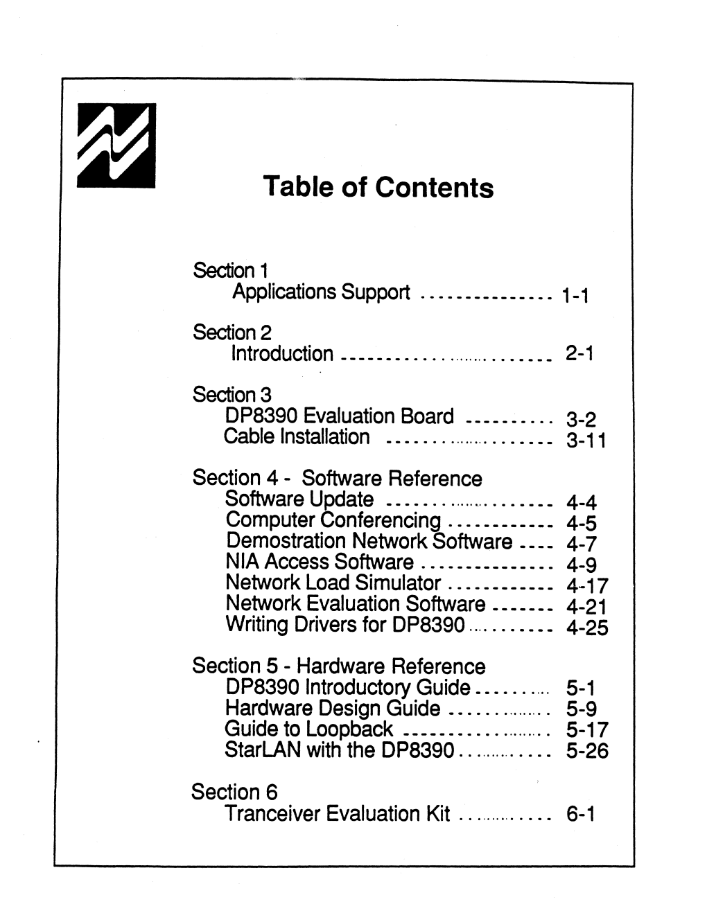 Table of Contents