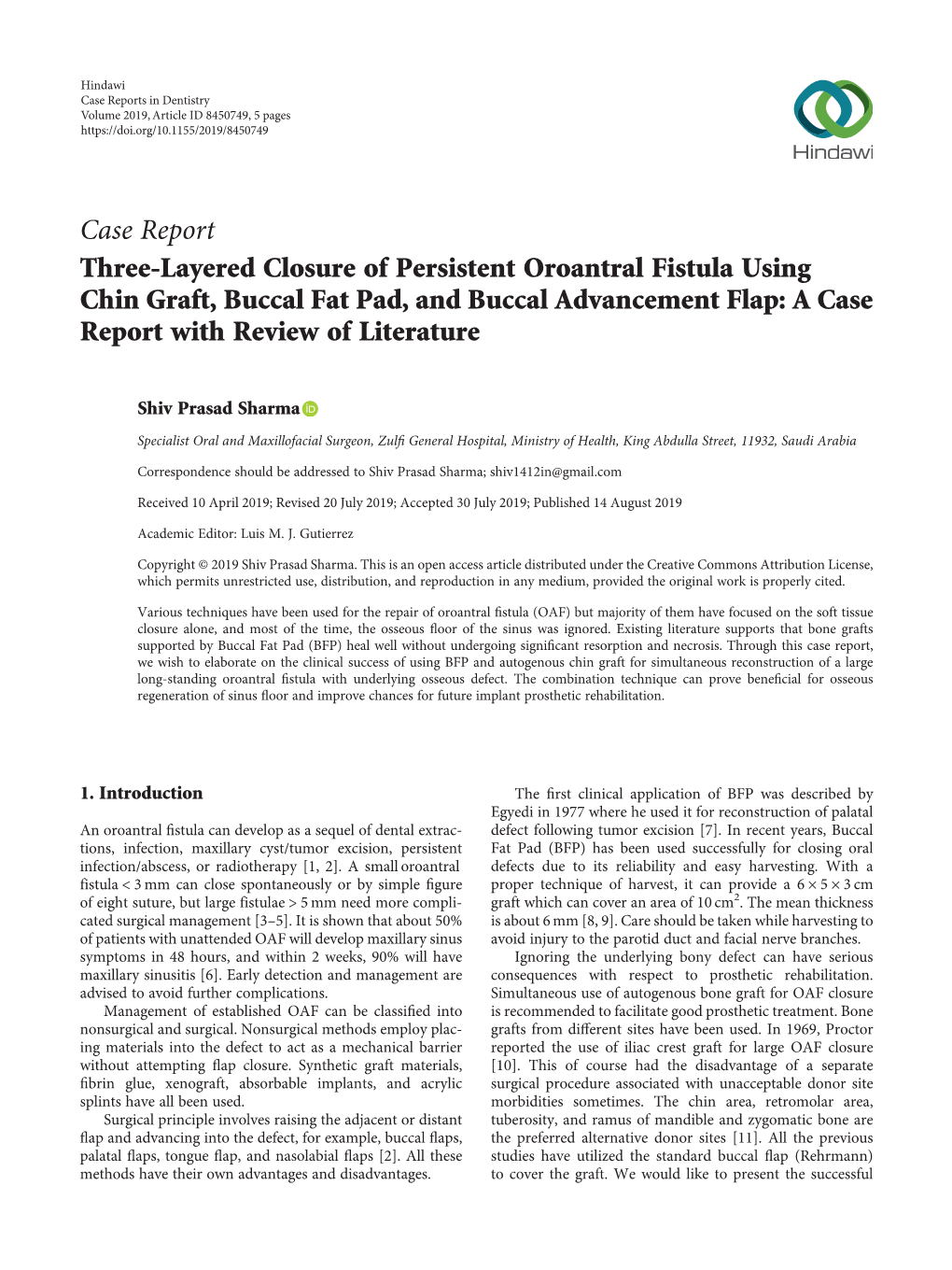 Case Report Three-Layered Closure of Persistent Oroantral Fistula Using