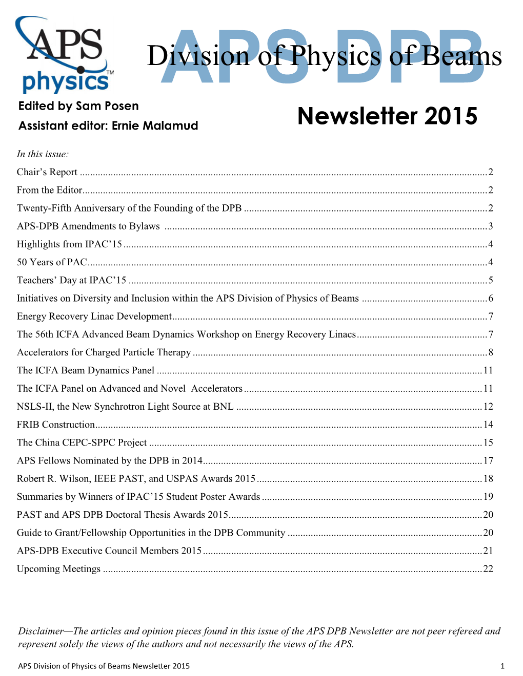 Division of Physics of Beams