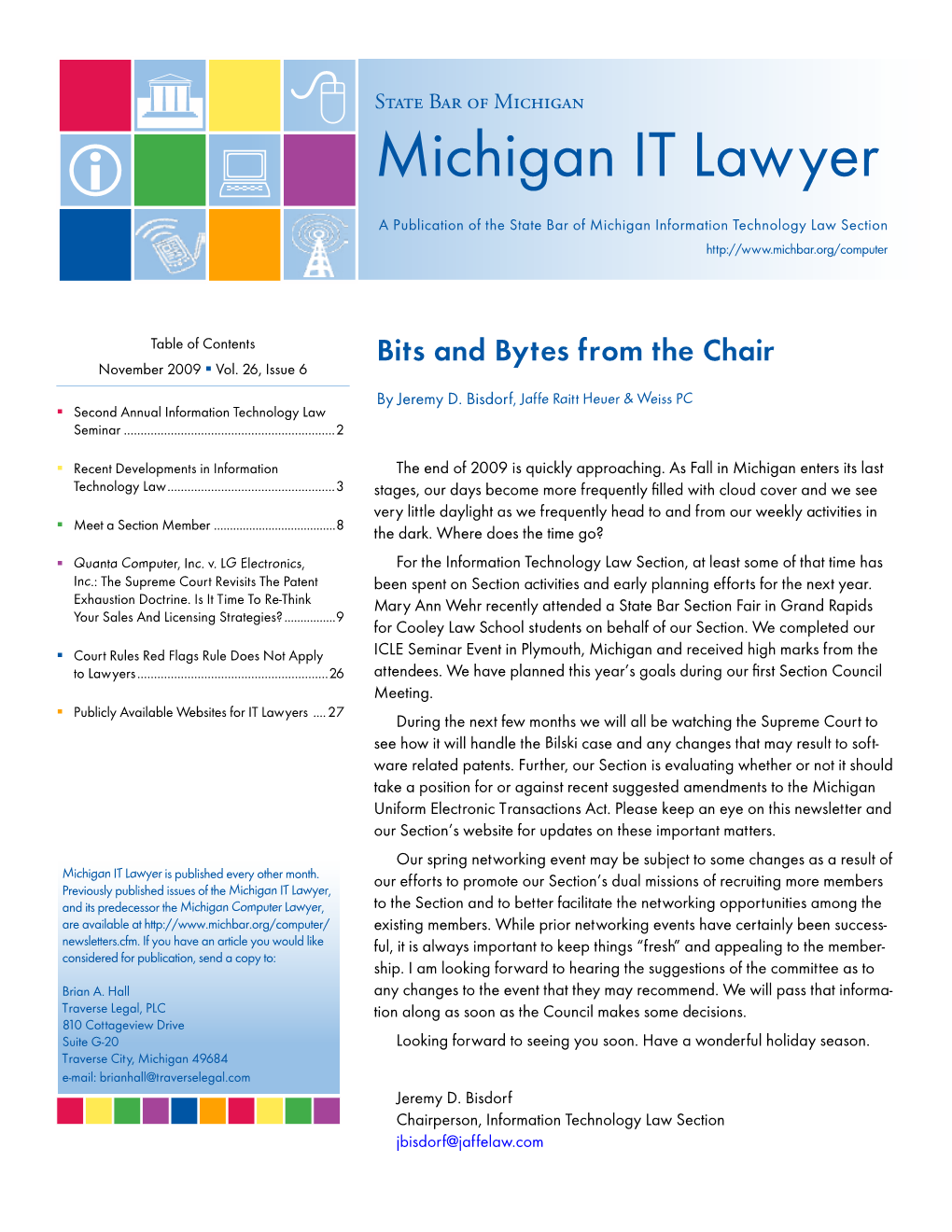 Michigan IT Lawyer a Publication of the State Bar of Michigan Information Technology Law Section