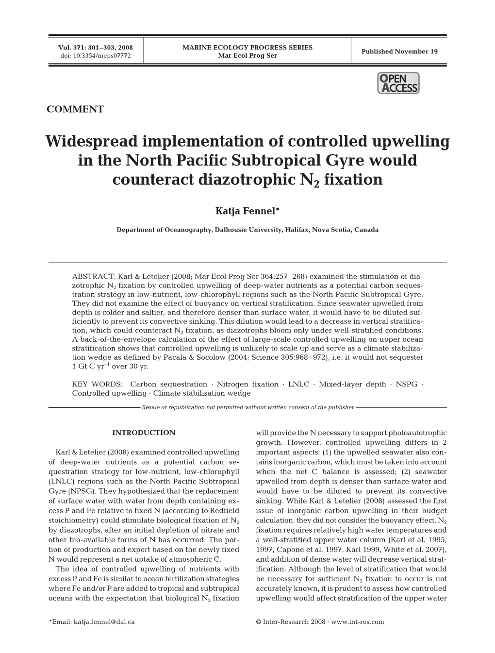 Widespread Implementation of Controlled Upwelling in the North Pacific Subtropical Gyre Would Counteract Diazotrophic N2 Fixation