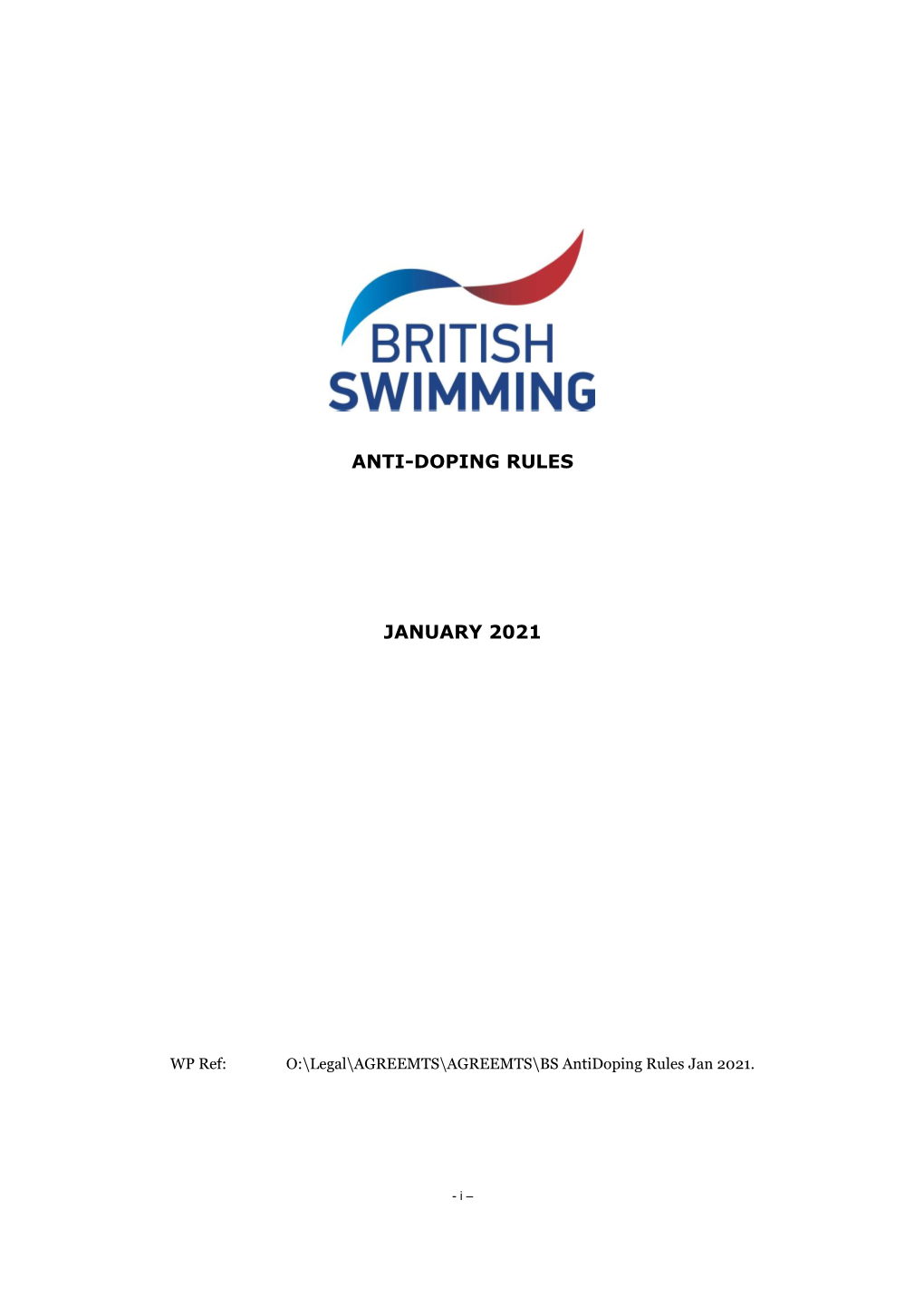 Anti-Doping Rules January 2021