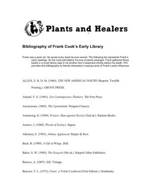 Bibliography of Frank Cook's Early Library
