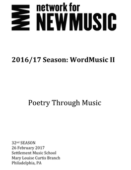 Poetry Through Music