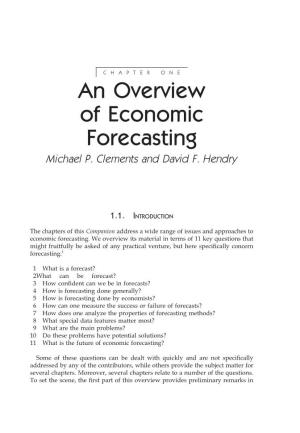 An Overview of Economic Forecasting 1