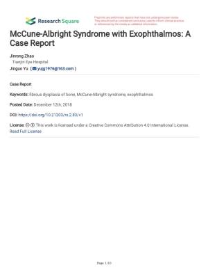 Mccune-Albright Syndrome with Exophthalmos: a Case Report