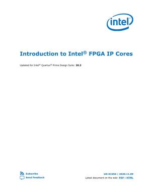 Introduction to Intel® FPGA IP Cores