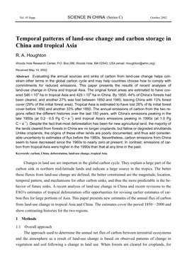 Temporal Patterns of Land-Use Change and Carbon Storage in China and Tropical Asia