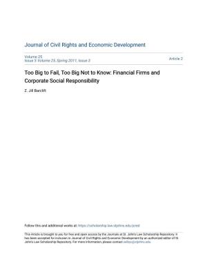 Financial Firms and Corporate Social Responsibility