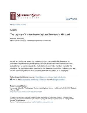 The Legacy of Contamination by Lead Smelters in Missouri
