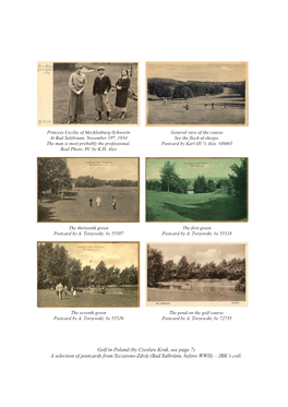 By Czeslaw Kruk, See Page 7) a Selection of Postcards from Szczawno-Zdrój (Bad Salbrünn, Before WWII) – JBK’S Coll