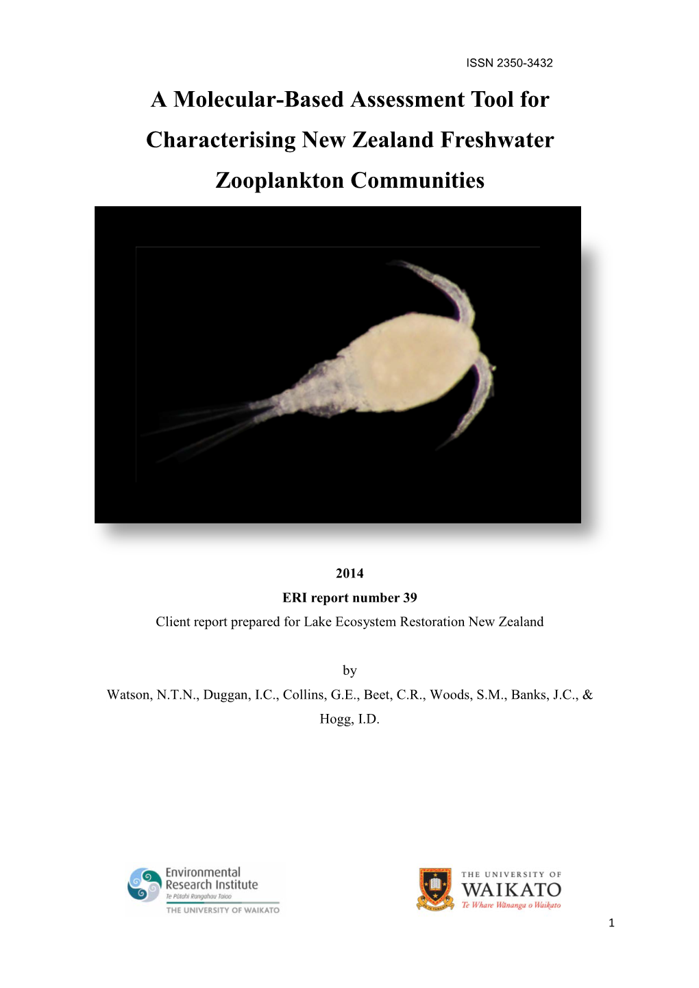 A Molecular-Based Assessment Tool for Characterising New Zealand Freshwater Zooplankton Communities