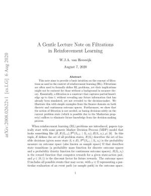A Gentle Lecture Note on Filtrations in Reinforcement Learning
