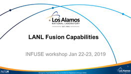 LANL Fusion Capabilities