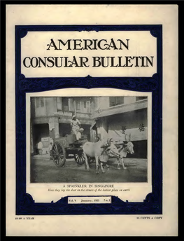 The Foreign Service Journal, January 1923 (American Consular Bulletin)