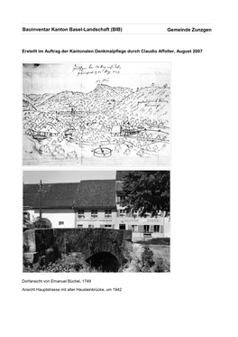 Gemeinde Zunzgen Bauinventar Kanton Basel-Landschaft (BIB)
