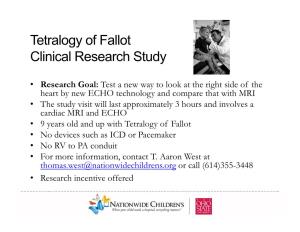 Tetralogy of Fallot Clinical Research Study