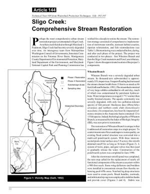 Article 144; Sligo Creek: Comprehensive Stream Restoration