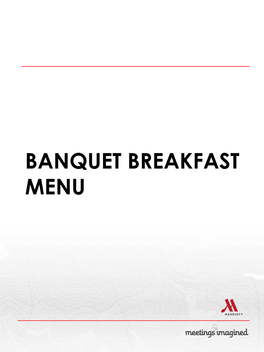 Banquet Breakfast Menu