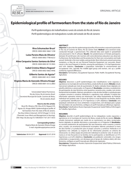 Epidemiological Profile of Farmworkers from the State of Rio De Janeiro