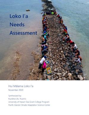Loko Iʻa Needs Assessment