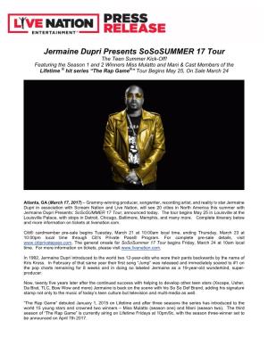 Jermaine Dupri Presents Sososummer 17 Tour