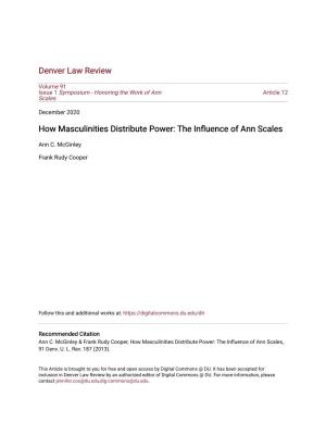 How Masculinities Distribute Power: the Influence of Ann Scales