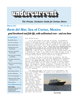 Rocio Del Mar, Sea of Cortez, Mexico + Other Articles Undercurrent, March