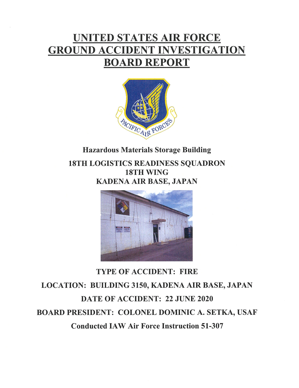 Air Force Ground Investigation Board Report Released Jan. 25