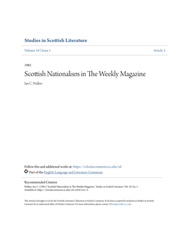 Scottish Nationalism in the Weekly Magazine