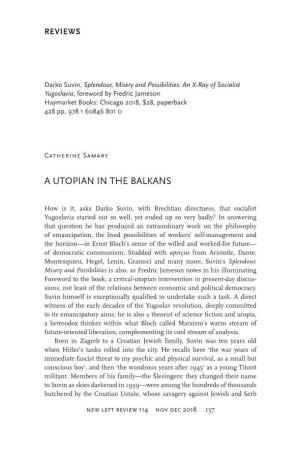 A Utopian in the Balkans