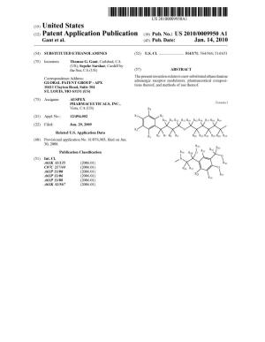 (12) Patent Application Publication (10) Pub. No.: US 2010/0009950 A1 Gant Et Al