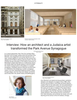 Interview: How an Architect and a Judaica Artist Transformed the Park Avenue Synagogue