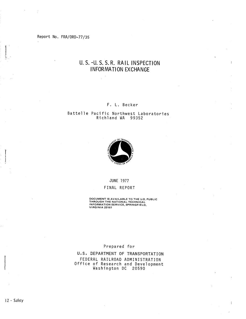 US-USSR Rail Inspection I NFORMA Tl on EXCHANGE