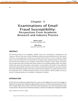 Examinations of Email Fraud Susceptibility: Perspectives from Academic Research and Industry Practice