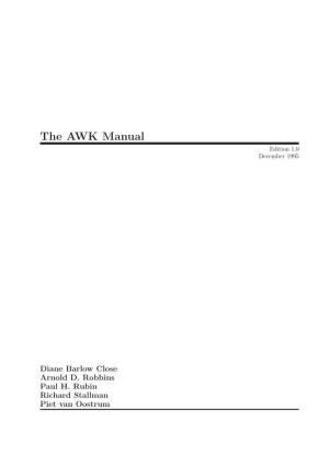 The AWK Manual Edition 1.0 December 1995