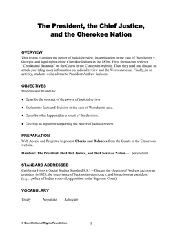 The President, the Chief Justice, and the Cherokee Nation