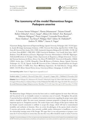 The Taxonomy of the Model Filamentous Fungus Podospora