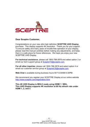 Dear Sceptre Customer