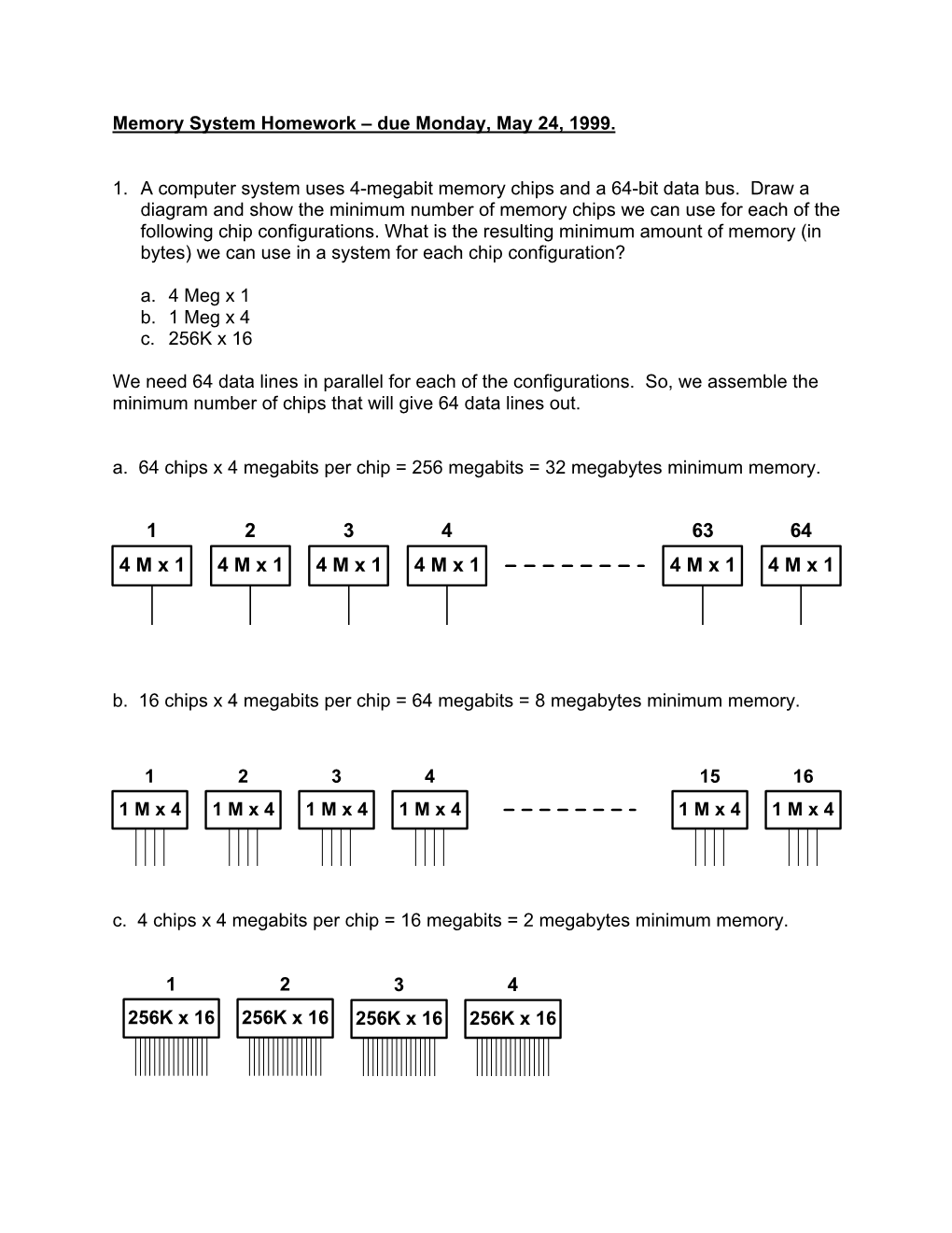 Homework 1 Memory Solutions