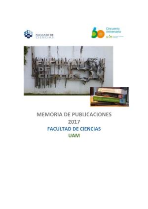 Memoria De Publicaciones 2017 Facultad De Ciencias Uam Memoria De Publicaciones De La Facultad De Ciencias 2017