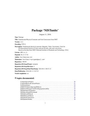 Package 'Nistunits'
