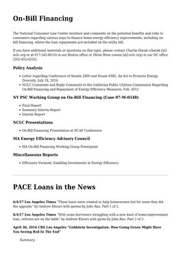 PACE Loans in the News,Property Assessed Clean Energy (PACE
