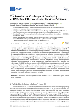 The Promise and Challenges of Developing Mirna-Based Therapeutics for Parkinson’S Disease