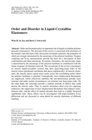 Order and Disorder in Liquid-Crystalline Elastomers