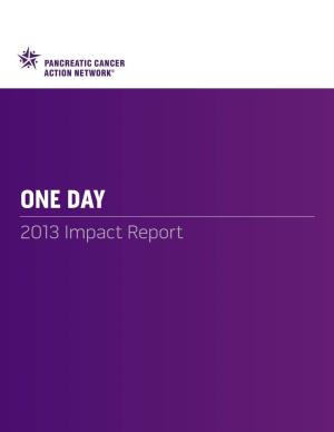 ONE DAY 2013 Impact Report ONE DAY of RESEARCH APR 2 – Two $1 Million Grants – the Largest Ever – Are Awarded As Part of Our More Than $5 Million Research Portfolio